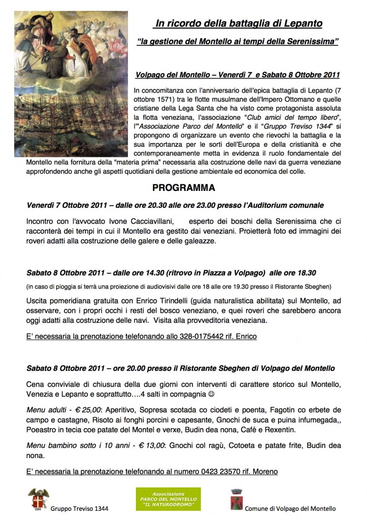 In ricordo della battaglia di Lepanto1